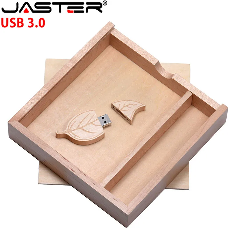Флэш накопитель JASTER с деревянными листьями USB 3 0 4 ГБ 8 16 32 128 флэш (170*170*35 мм)
