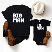 dad and baby matching shirt dad gift 2021 big man matching father baby gift set boys clothes letter fashion tee
