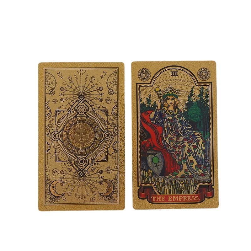 Plastic Waterproof Tarot Gold Foil Cards Full English Edition Magician Deck Board Game Send Rules | Спорт и развлечения