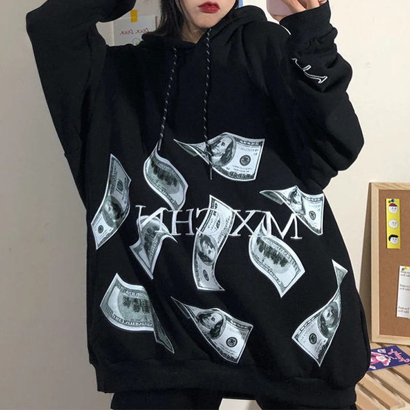 

Hoodies Women Hip Hop Harajuku Hooded Sweatshirt Pullovers Autumn Female Japan Hoodie Streetwear Loose Hoodie Tops
