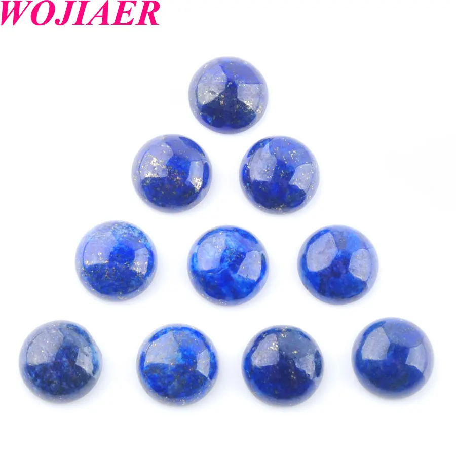 

WOJIAER 12mm Lapis Lazuli Gem Stones Round Cabochon Beads Natural Healing Bead Fit for Women Men DIY Handmade Jewelry PU8202