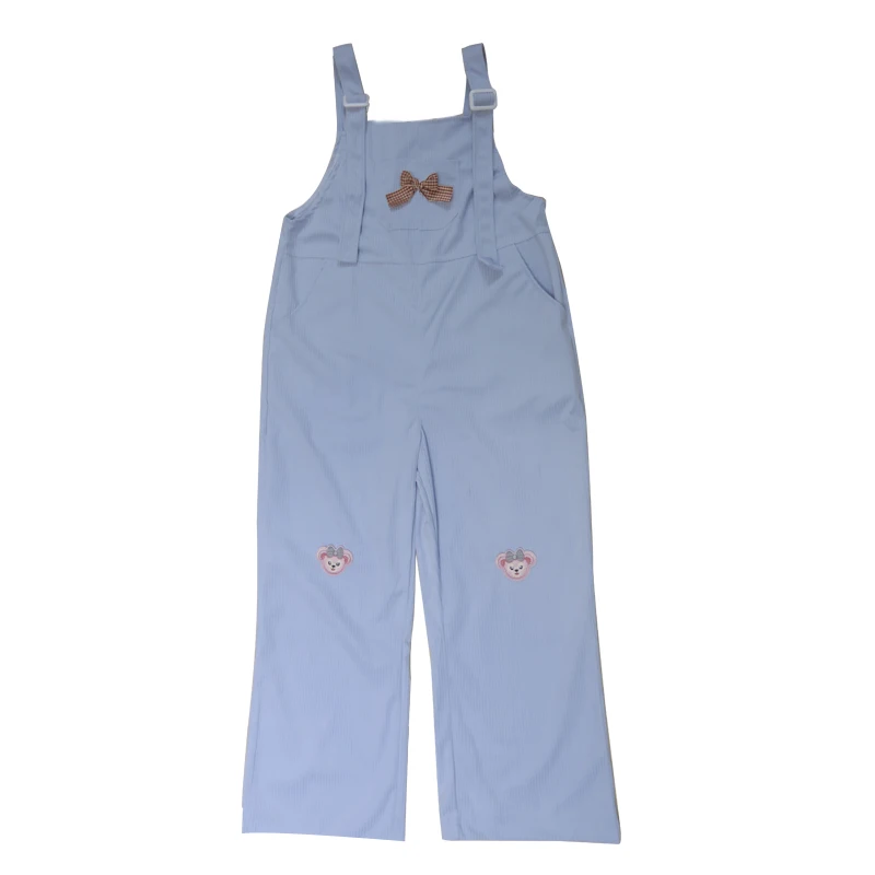 Женский вельветовый комбинезон на бретельках с милыми обезьянами прямые брюки