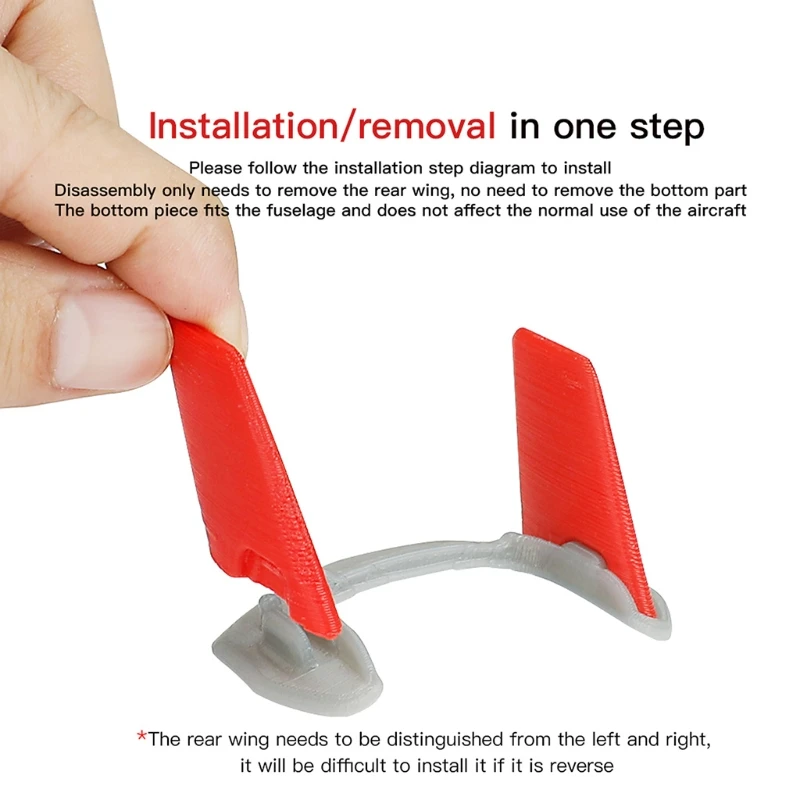 

Portable & Easy Install Tail Wing Kit,Quick Release Fixed Blades, 3D Printing Vertical Drone Accessories for FPV