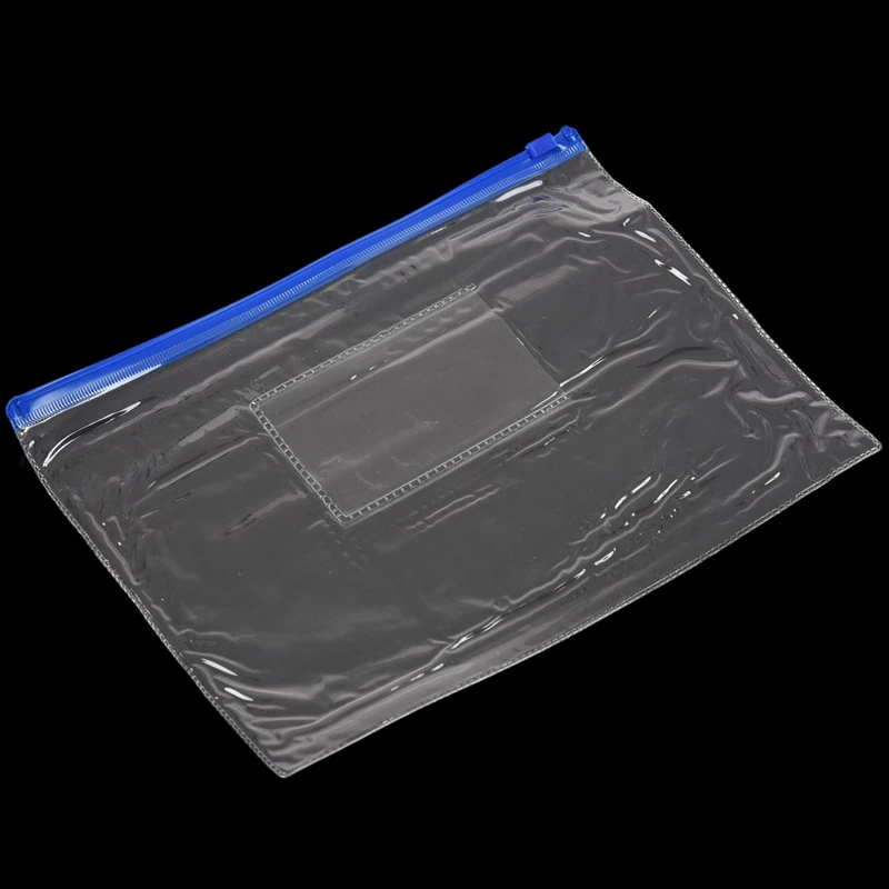 

12 Pcs A5 Blue Zip Zippy Bags -Document Transparent Storage Bag & 120 Sets 2 Inch Hanging Folder Tabs and Insert