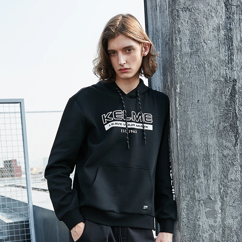KELME мужские толстовки с буквенным принтом хип-хоп толстовка мужская Японская