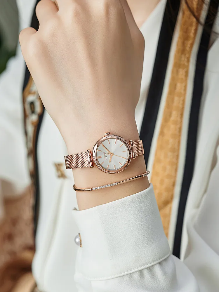 

Rhinestones Julius Lady Women's Watch Japan Quartz Elegant Fashion Hours Clock Bracelet Stainless Steel Girl's Birthday Gift Box