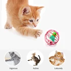 Интерактивная игрушка, палочка с перьями и маленьким колокольчиком, клетка для мыши, игрушки, пластиковая искусственная красочная игрушка-тизер, товары для домашних животных