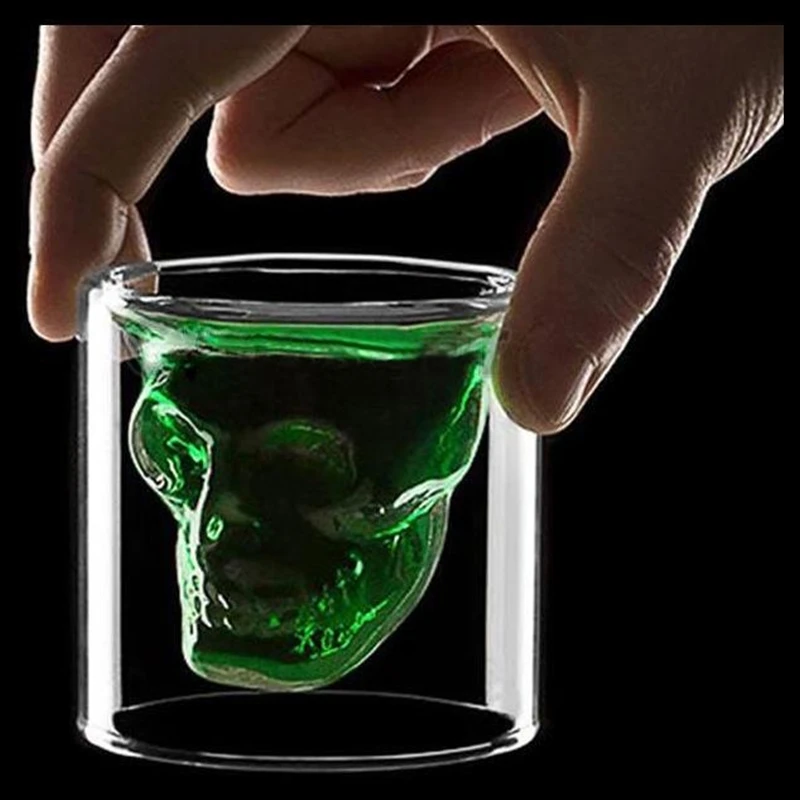 

Creative Bear Double-layer Coffee Mug Double Glass Cup Skull Lady Glass Cute Gift Christmas Gift