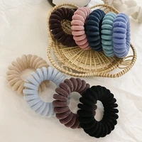 telephone wire flocked knit elastic hair bands hair rope elastic rubber bands scrunchies hair ring winter warm girls hairbands
