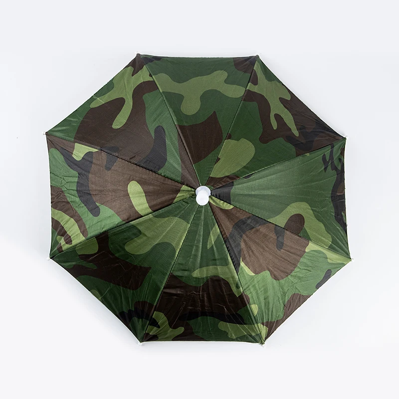 

New Portable Umbrella Hat Army Green Folding Outdoor Sun Shade Waterproof Camping Fishing Head Hat Beach Head Hat