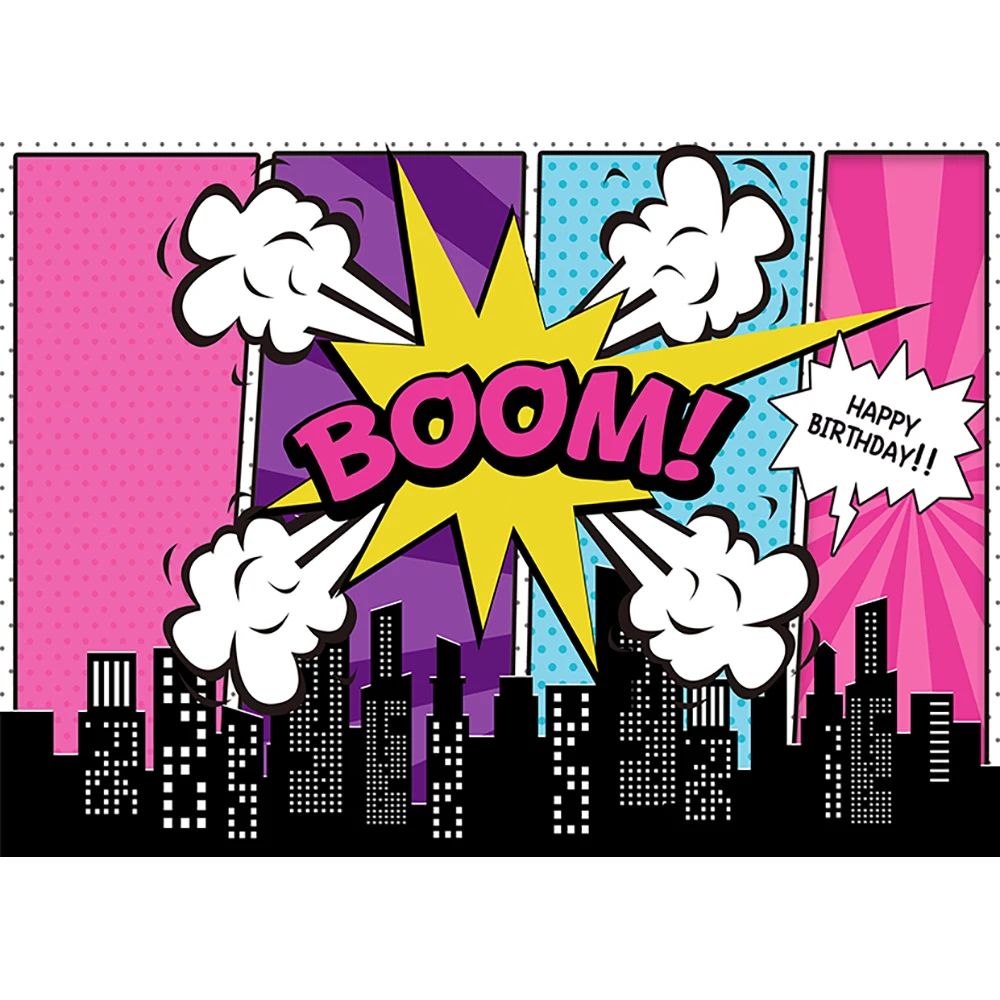 Фон для фотосъемки на день рождения с изображением героя города ночи Луны