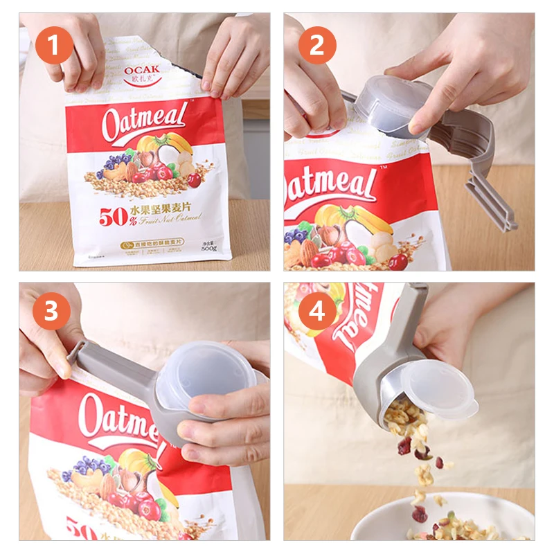 Зажим для хранения свежести закусок пластиковый упаковщик пакетиков чай