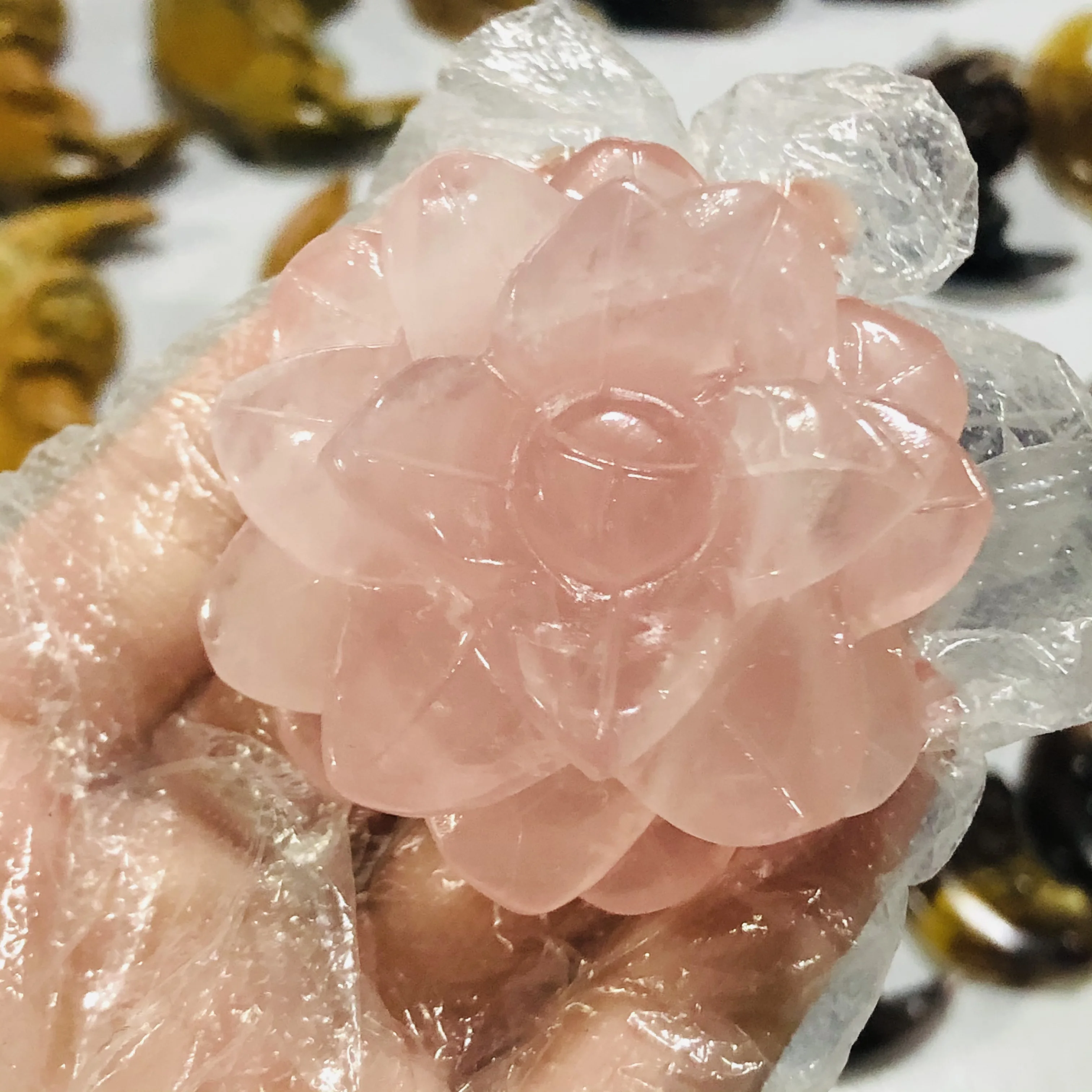 

Natural Dream Amethyst Hand-Carved Multi-Layer Rose Home Decoration