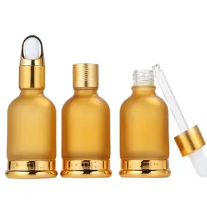 Флакон-капельница для эфирного масла янтарного золота 30 мл 30 г, флакон-капельница для лосьона, флакон-распылитель для косметической упаковки 15 шт.