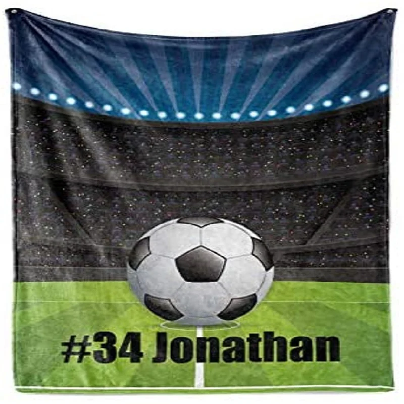 Miglior Pile Da Calcio Personalizzato E Coperta Da Tiro Sherpa-nome E Numero Per Coperte Da Bambino Per Ragazzi Perfette Per Biancheria Da Letto O Regalo