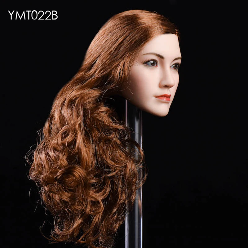 

YMTOYS YMT22 1/6 Asian Beauty Head Sculpt Female Black Brown Curly Hair Head Carving Model Fit 12'' Soldier Action Figure Body