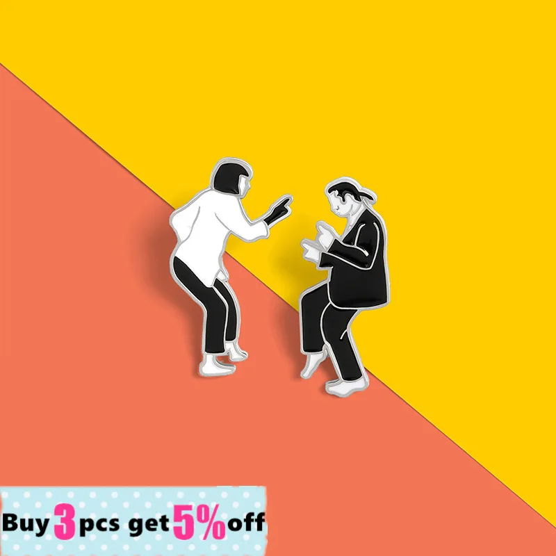 Набор эмалевых булавок Mia в готическом стиле черно-белая шпилька для танцев и