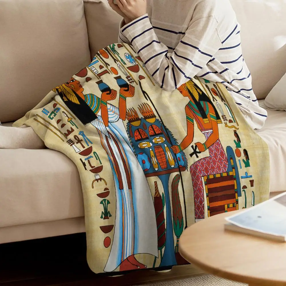 Ретро одеяло Папирус дизайн с элементами древней египетской истории антикварная