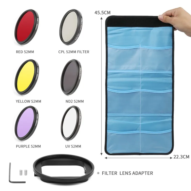 52 мм УФ объектив камера фильтр набор круговой CPL дайвинг подводное плавание