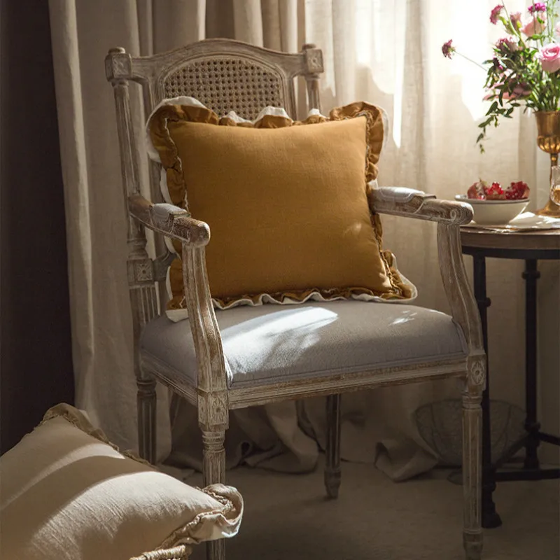 Горчичные подушки 45x45 подушка искусственная кожа декоративная наволочка для