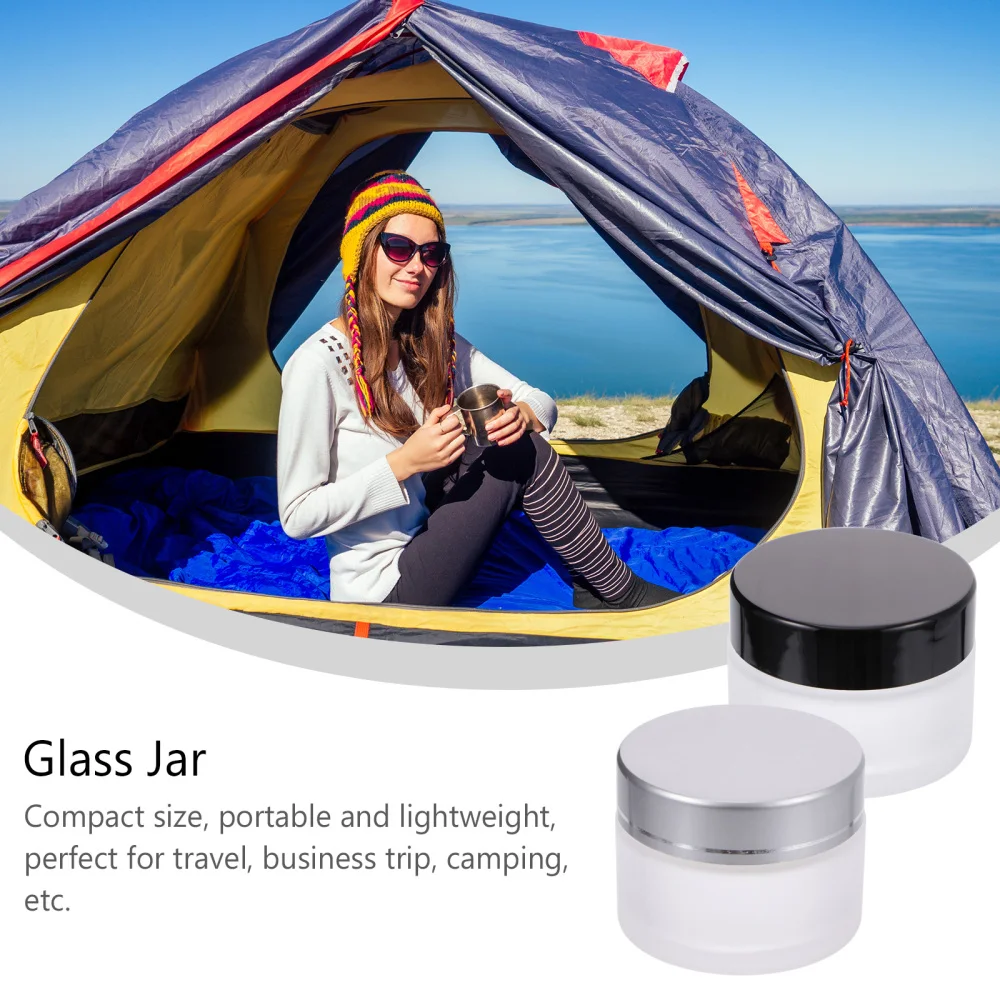 

12Pcs 30g Glass Bottles Jars Leak-Proof Cosmetics Cream Box Container Matte Clear Travel Glass Jars For Makeup Face Cream Lotion