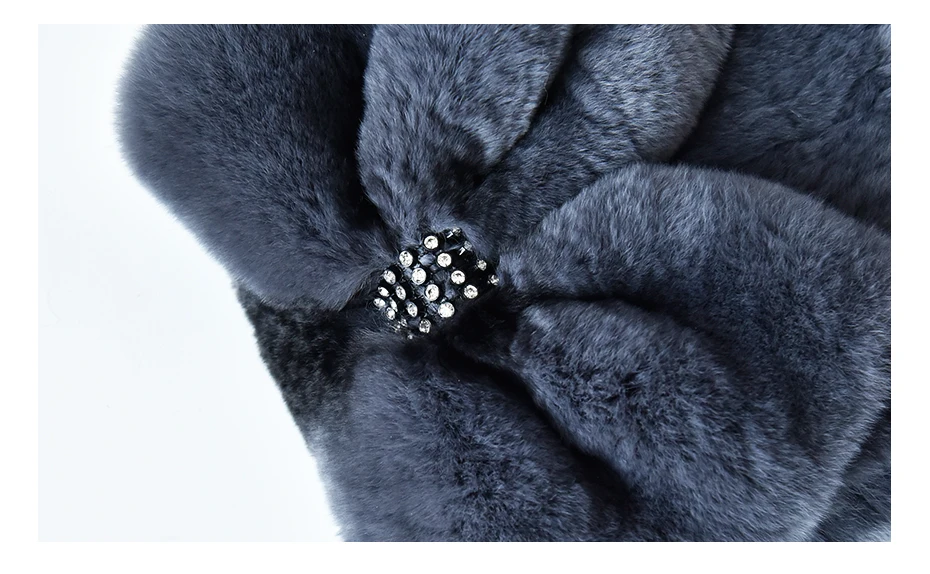 ENJOYFUR Winter Fur Hats For Women Real Rex Rabbit Fur Beanie Cap with Bow-knot Thick Warm Fur Caps For Girls