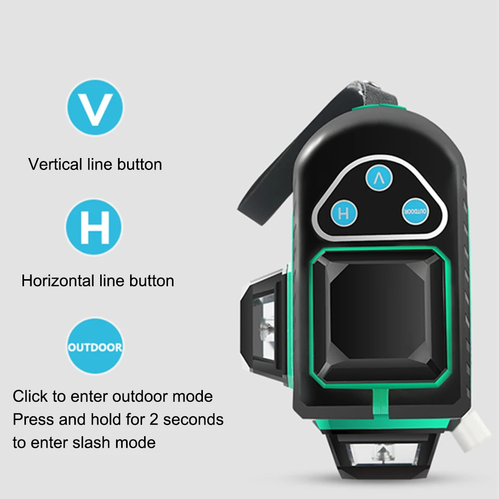 Лазерный уровень самовыравнивающийся 8 линий зеленый луч поперечные лазеры