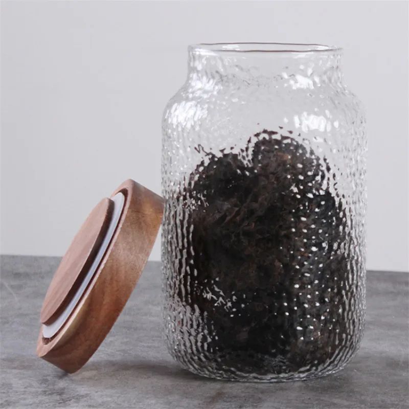 Hammer Grain Glass Jar - 500Ml -1Pcs