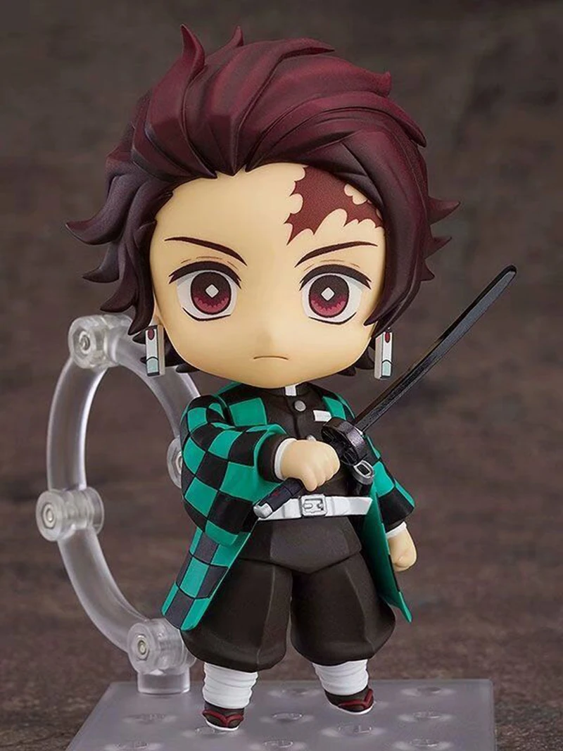 

10cm Kamado Tanjirou Demon Slayer Kimetsu No Yaiba Kamado Nezuko Replace Face Movable Action Figure Pvc Model Toys Doll