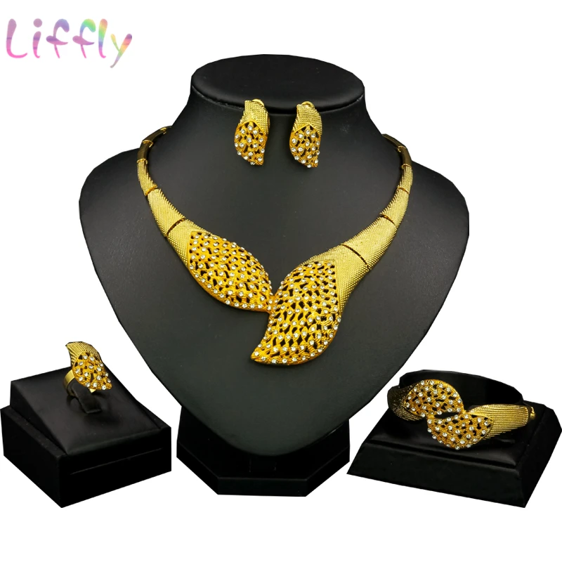 Африканские очаровательные женские ювелирные наборы большое ожерелье модные