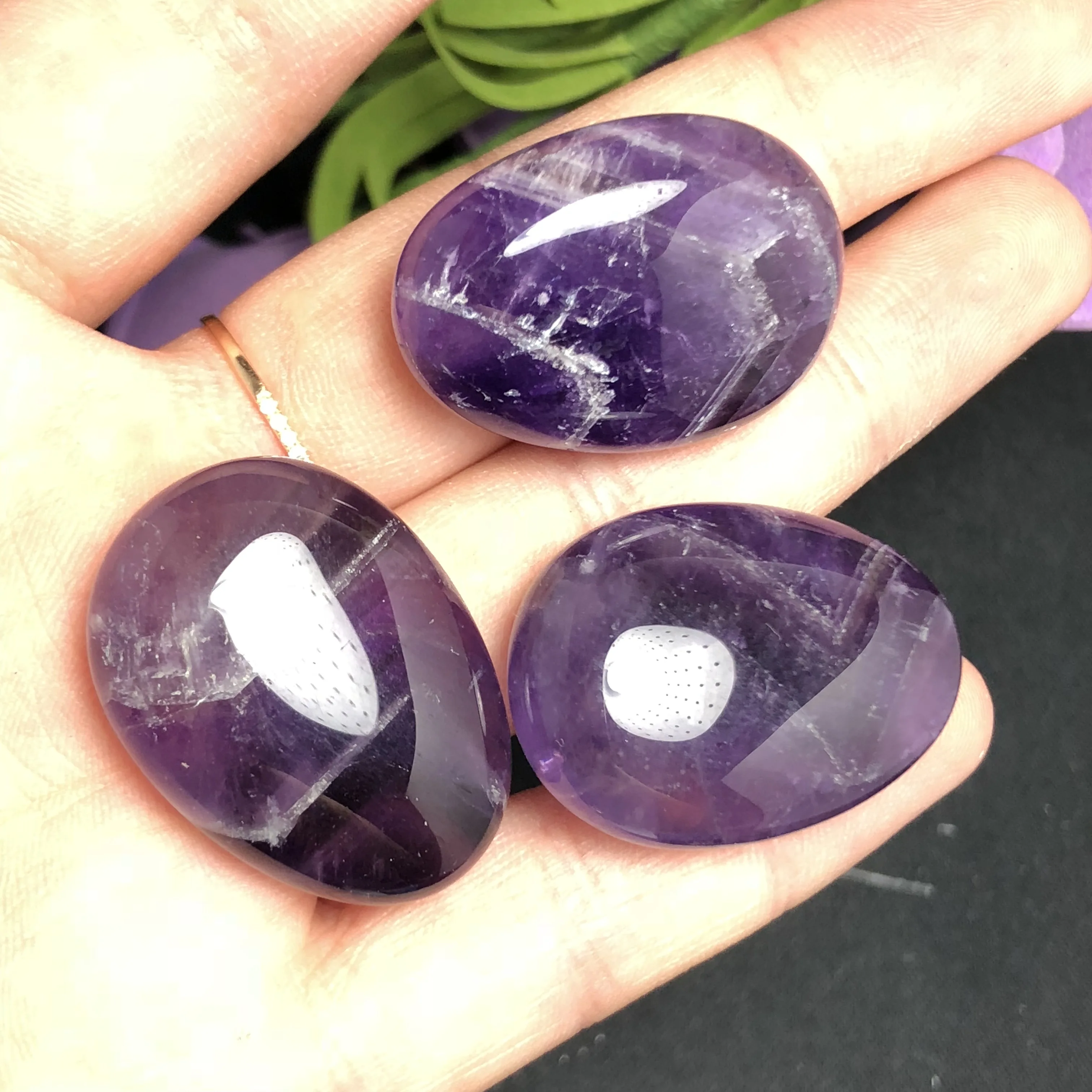 3 шт. полированный аметист шеврон Аметист|Камни| |