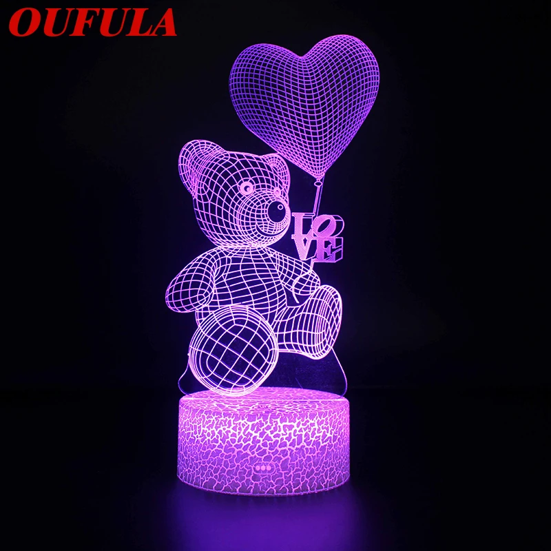 

Hongcui Ночные светодиодные лампы Новинка 3D лампа милая игрушка подарок 7 цветов мультяшная атмосфера лампа для детской комнаты