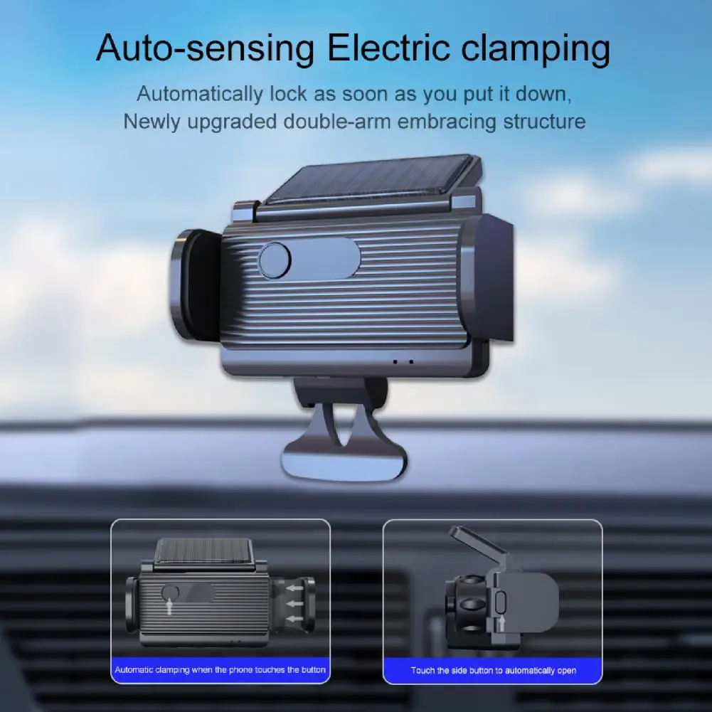 phone holder easy to use wide application auto sensing solar energy mobile phone stand for suv free global shipping