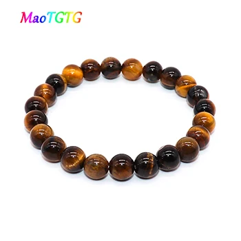 Yellow Tiger eye Браслет из натурального камня для женщин и мужчин, Золотой \ голубой песок, камень тигровый глаз, Парные браслеты ручной работы, креативные подарки - Окраска металла: Yellow Tiger eye