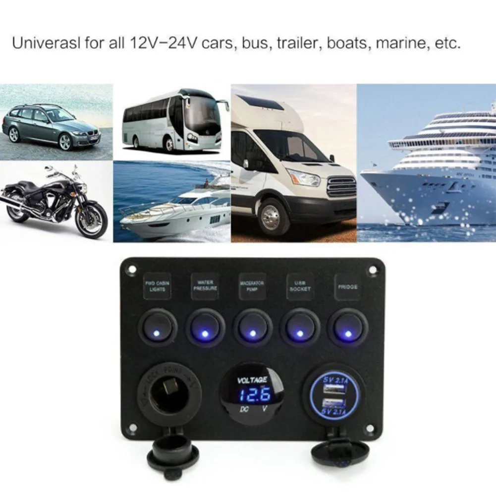 Зарядное устройство для прикуривателя Yacht Car Socket светодиодный вольтметр 12V power Dual