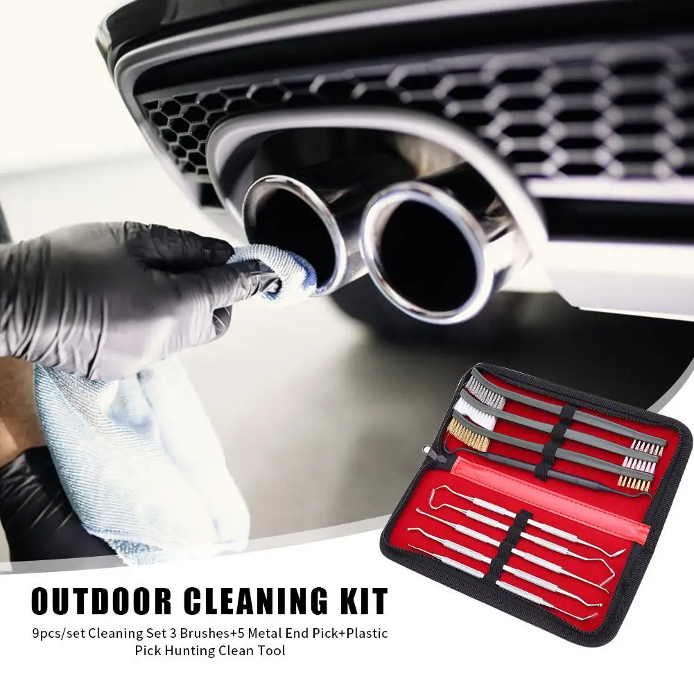

Hot Sale Cleaning Brushes Skillful Manufacture 9pcs/set Cleaning Kit 3 Brushes+5 End Picks+Plastic Pick Outdoor Cleaning Tool
