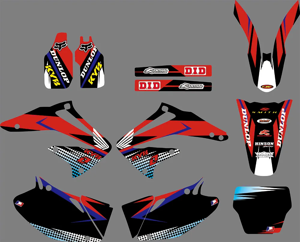 

GRAPHICS Personalised Stickers Motorcycle Decos Kits for HONDA CRF450 450R 2002 2003 2004 0777