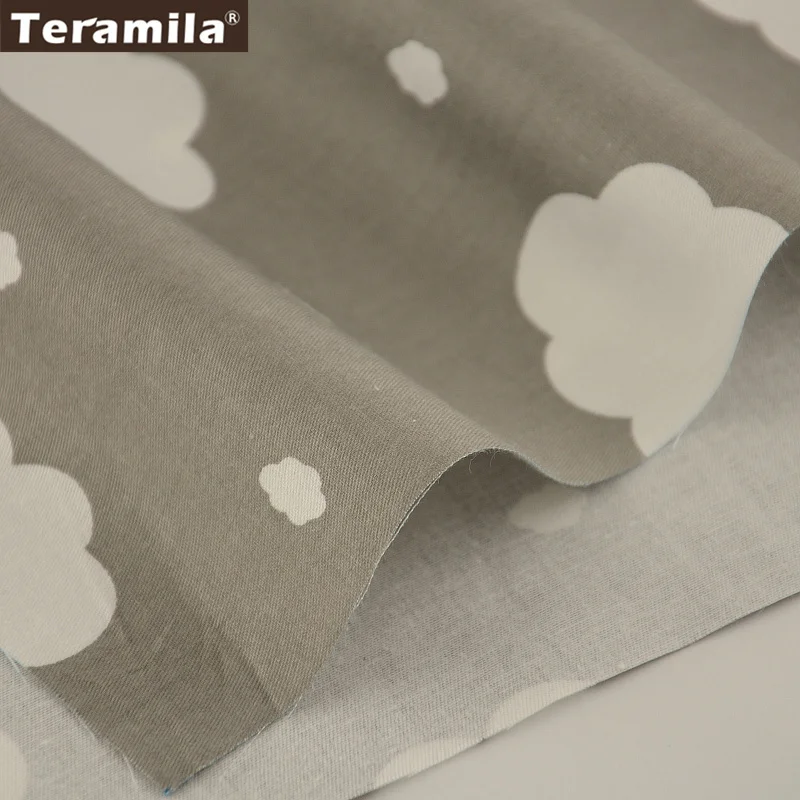 2016 г. Новинка белые облака конструкции Вышивание ткани 100% хлопок Ткань серый твил