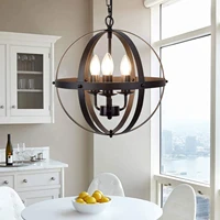 ganeed pendant indoor light creative metal round vintage hanging lamp retro chandelier spherical chain fixture chrome c