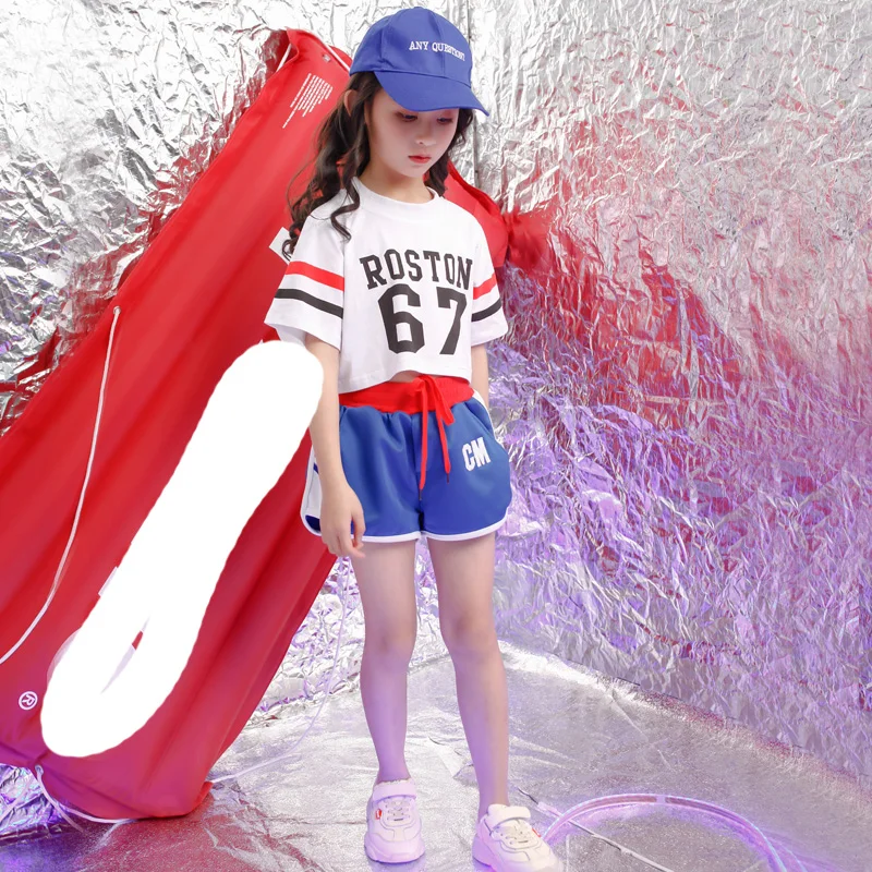 Детская модная укороченная толстовка рубашка Женская Одежда для танцев костюм