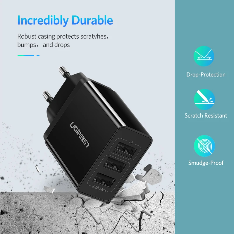 Ugreen USB зарядное устройство для iPhone Xs X 8 7 быстрое зарядное устройство для samsung Xiaomi huawei настенное зарядное устройство адаптер ЕС зарядное устройство для мобильного телефона