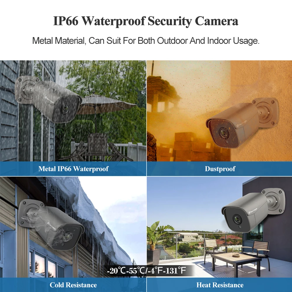 Techage Full HD 5MP POE IP-камера Smart AI камера безопасности Наружная водонепроницаемая