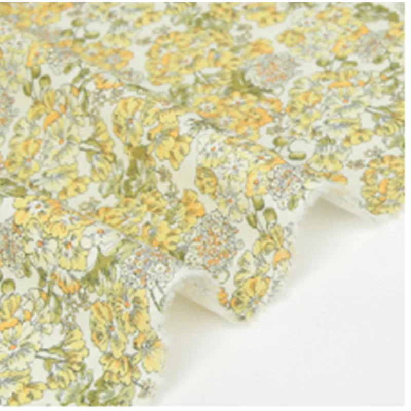 

Half yard import plain cotton fabric with red yellow blue series flower print handmade DIY garment dress children cloth CR-490