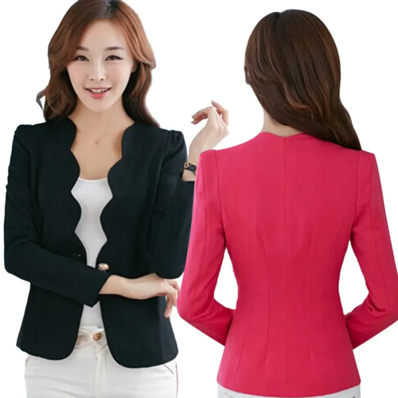 

Ladies Women Jacket OL Fashion Slim Blazer Coat Women Suit jacket Long Sleeve Ladies Blazer Work Wear
