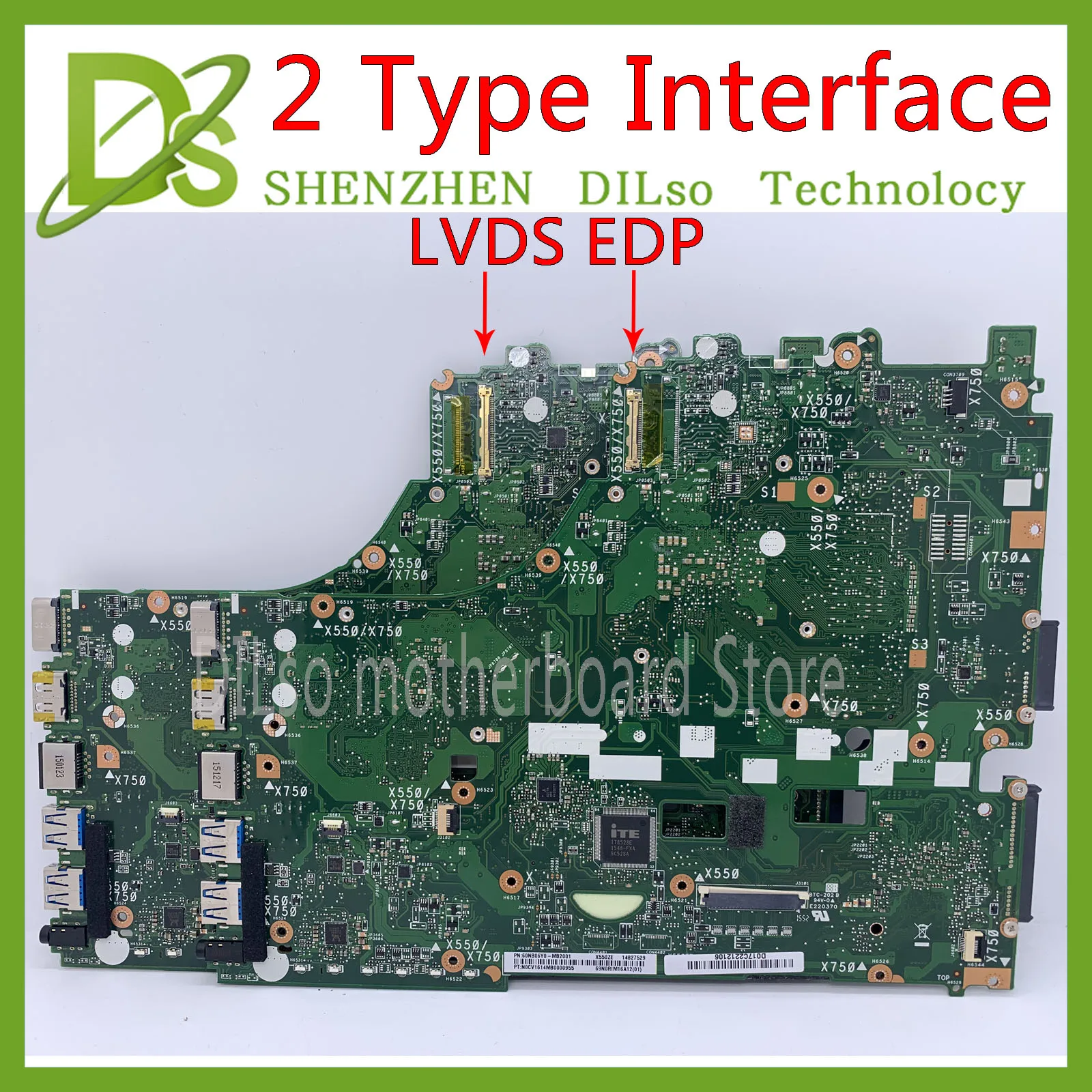 KEFU X550ZE для ASUS VM590Z K550ZE F550ZE A550ZE материнская плата ноутбука X550Z type1 LVDS или type2 EDP A8 A10