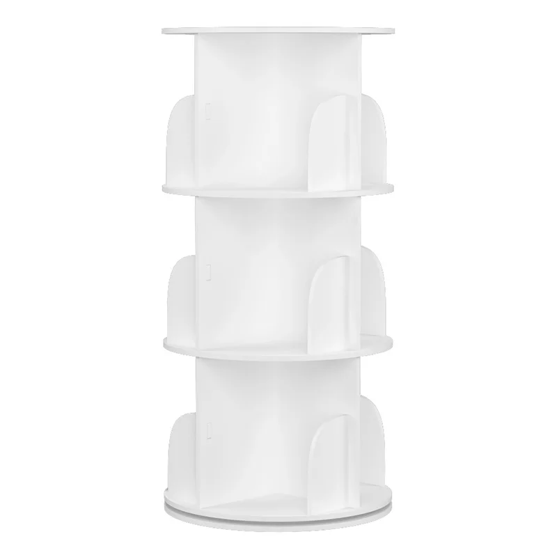

Solid wood bookshelf 360 degree rotating bookshelf light luxury storage bookcase student small bookcase with cylindrical shelf