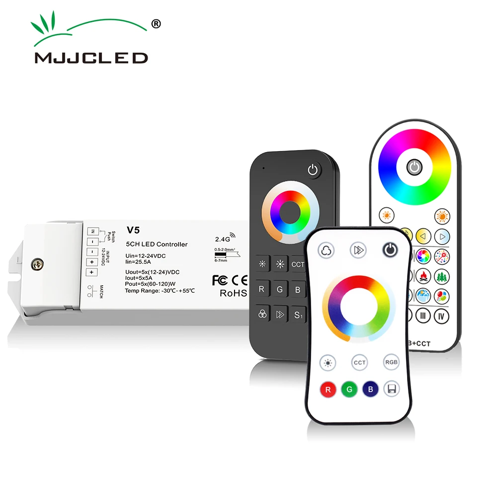 Контроллер RGB RGBW RGBWW RGBCCT 12 В 24 постоянного тока 25 А 5 каналов светодиодная