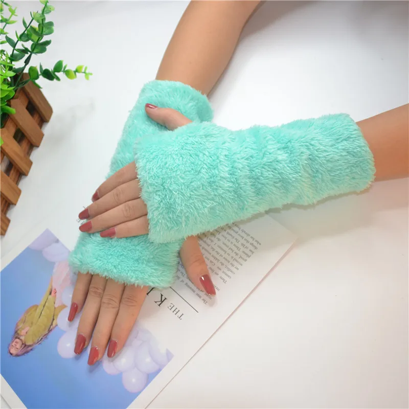 

Перчатки женские, зимние, теплые, бархатные, без пальцев