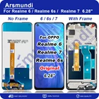 Оригинальный ЖК-дисплей для Realme 6 6s 7, рамка, сенсорная панель, дигитайзер для Realme7, дисплей в сборе 6,5 дюйма