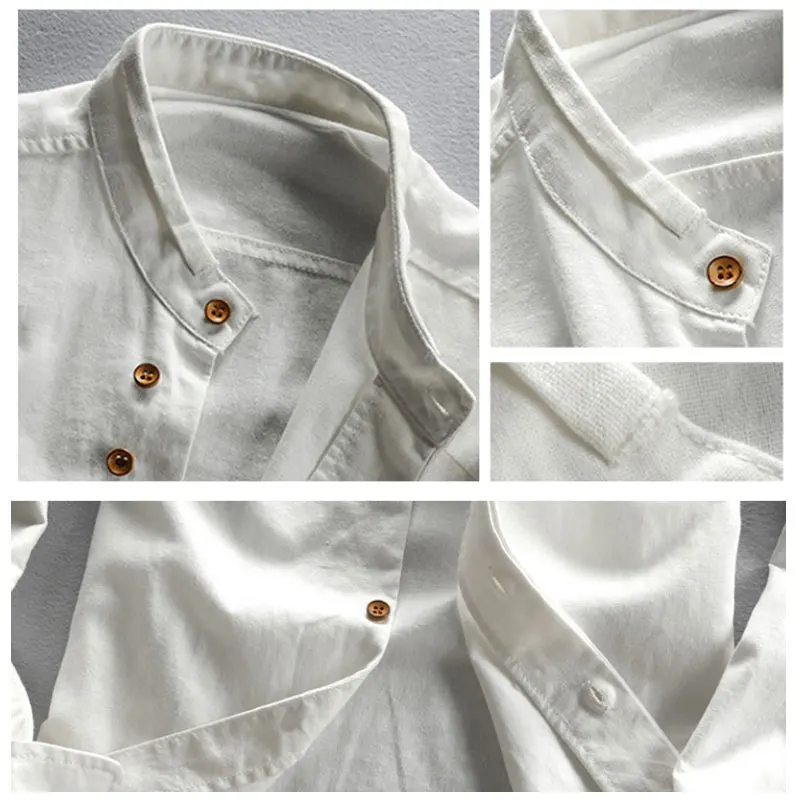 

Man Summer Linen Long Sleeve Shirt Chinese Style Vintage Fashion Shirts For Man Autumn Spring Linen Cotton Casual Shirt Ws994